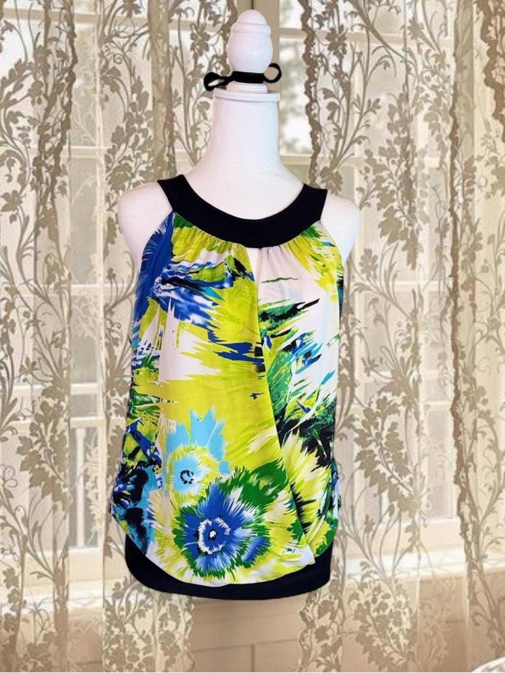Vintage Y2K Fairycore Multicolor Floral Flared Top